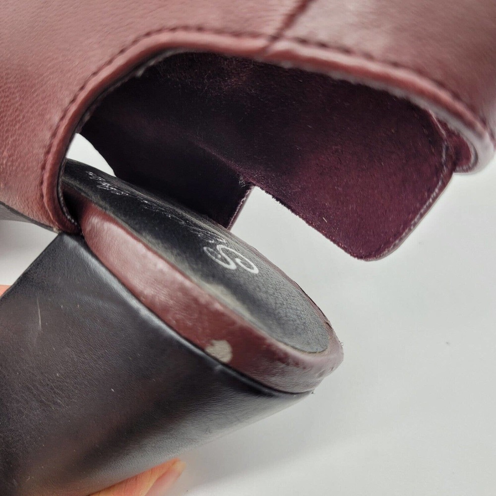 Seychelles womens battery oxblood Open Toe Heeled Ankle Boots sz 6 leather red - Picture 8 of 10
